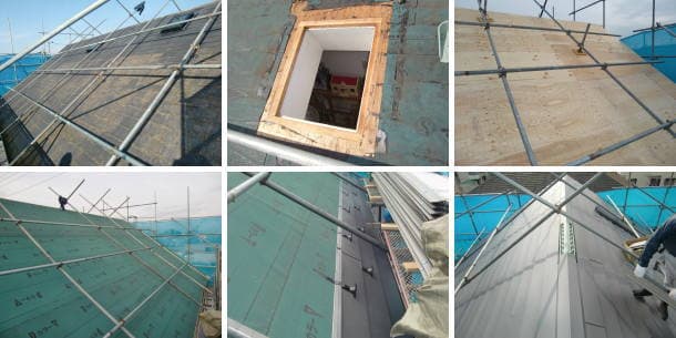 スレート屋根からMSタフルーフへの屋根葺き替え工程写真