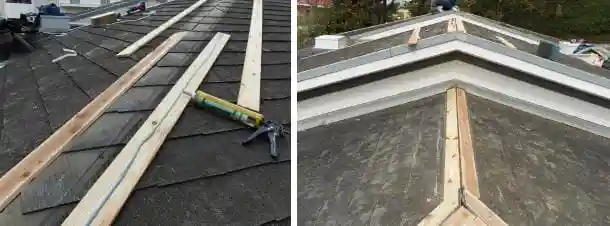 スレート屋根(カラーベスト・コロニアル)の漏水対策処理