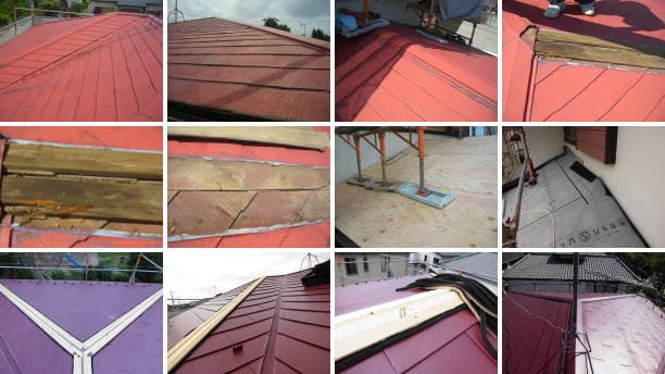 屋根塗装時の修理がいい加減で雨漏り、下地まで傷んだ屋根の葺き替え