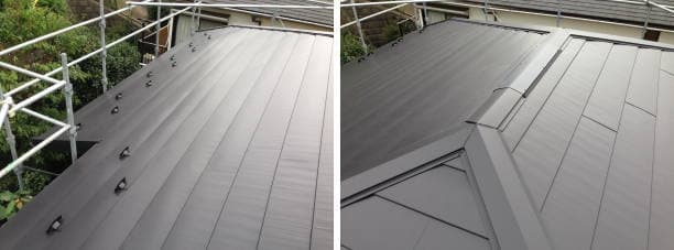 横暖ルーフプレミアムの屋根カバー工法工程写真