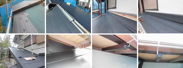 ガルバリウム鋼板での屋根葺き替えと軒天張り替え。