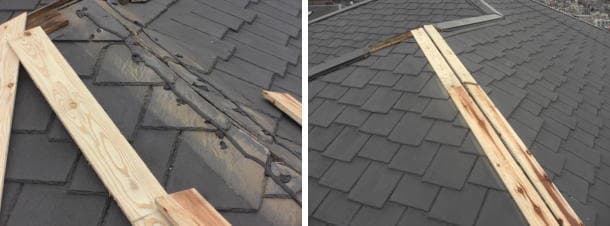 コロニアル屋根の雨漏りを止めるために防水処理しました