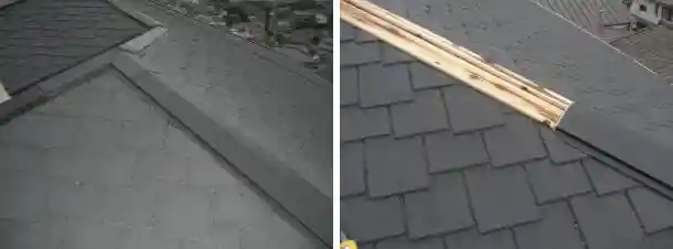 カラーベスト屋根の棟修理完成