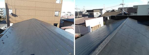 かわらuからガルバへの屋根葺き替え完成写真。