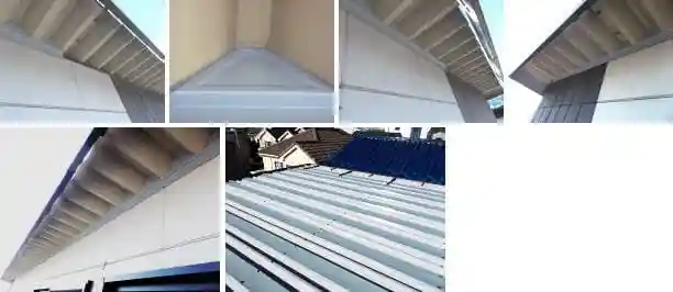 折板屋根の面戸取り付けと修理完