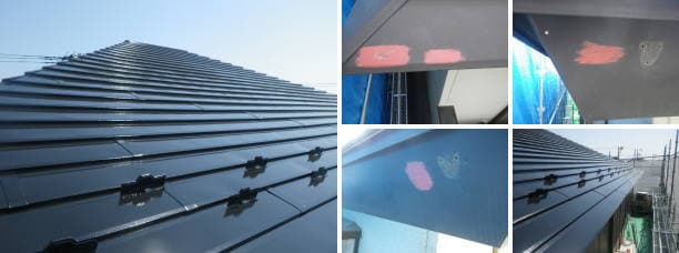ガルバ鋼板屋根の塗装完成写真