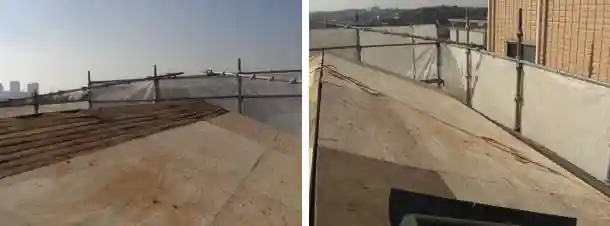 弱った下地の上にコンパネを張って強度を高める