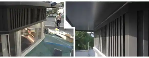 明り取り部分の屋根と外壁にもガルバリウムを施工しました