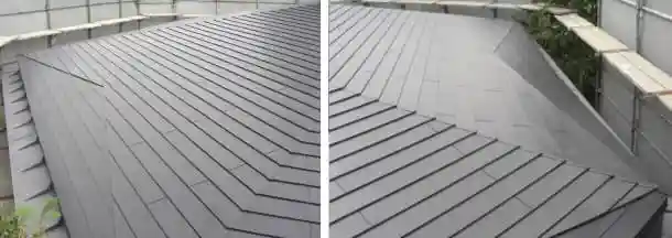 屋根形状が複雑なほど美しい美段一文字葺き