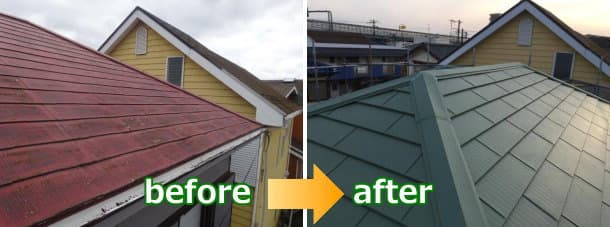 カラーベスト屋根カバー工法と外壁塗装