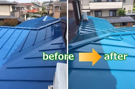 トタン屋根の葺き替えbefore＆after施工写真