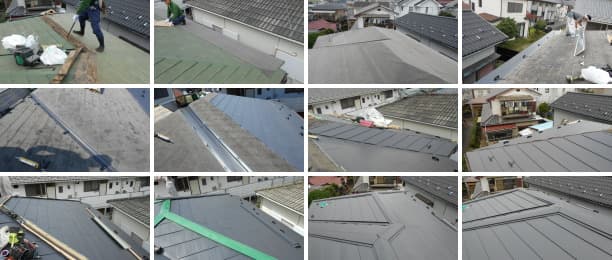 カラーベスト屋根に横暖ルーフで屋根カバー工法（重ね葺き工事）