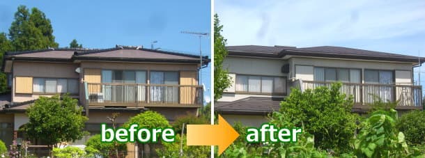 コロニアル屋根葺き替えと外壁塗装