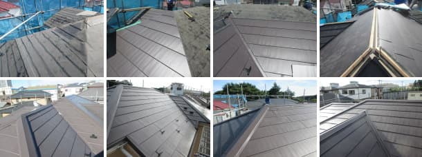 カラーベスト多面体屋根へのガルバリウム鋼板屋根カバー工法