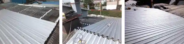 工場屋根に折板屋根カバー工法