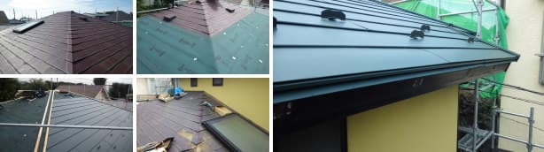 トップライト雨漏り修理とコロニアル屋根カバー工法