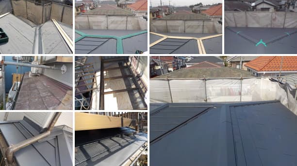 ガルバリウム鋼板屋根、ヒランビーでの屋根葺き替え工事
