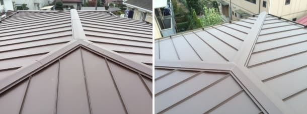 セキスイ瓦Uから縦葺きガルバリウム鋼板へ屋根葺き替え完成写真
