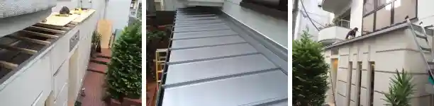 パラペット部の屋根をスタンビーへの屋根葺き替え