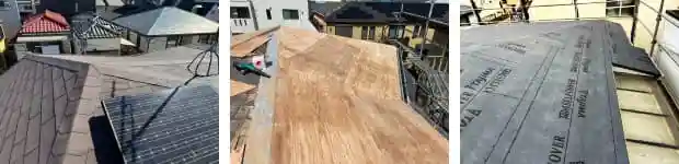 アスファルトシングル屋根への下地増し張り