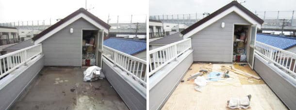 川崎市での陸屋根FRP防水工事施工例