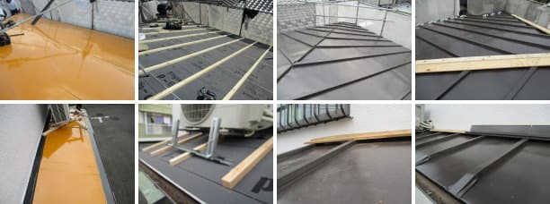 コロニアルからガルバリウム鋼板縦葺きで屋根カバー工法
