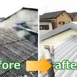 工場屋根雨漏り、スレート屋根カバー工法