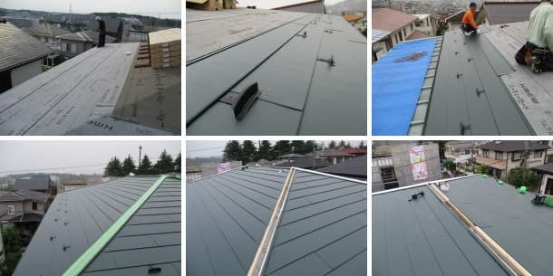 ニチハ・パミール屋根からガルバ屋根への屋根葺き替え工程写真