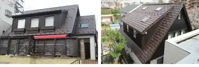 セメント瓦からKMEWのルーガ鉄平の屋根葺き替え