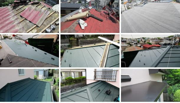 セキスイかわらUからスーパーガルテクトへの屋根葺き替え工事工程