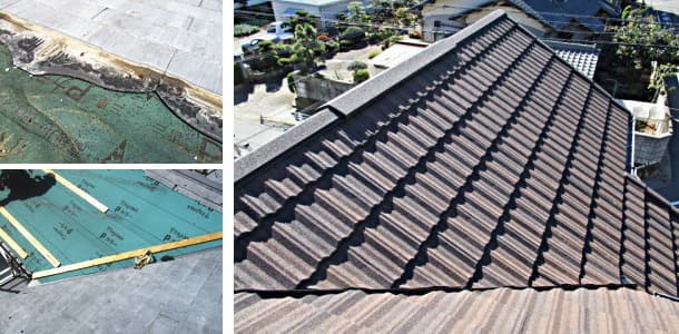 ニチハ-パミール屋根をクラシックタイルに屋根葺き替え工事