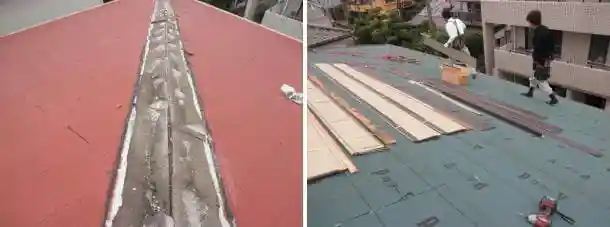 コロニアルに重ね葺きする施工写真