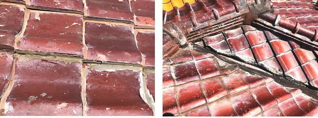 悪質訪問販売業者による瓦屋根の修理例