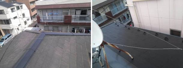 コロニアル修理と屋根の塗装