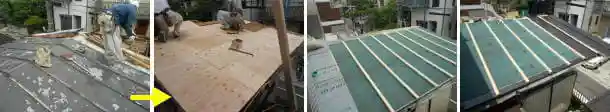 桟葺き屋根の葺き替え