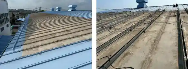 工場屋根の三晃式トタン屋根