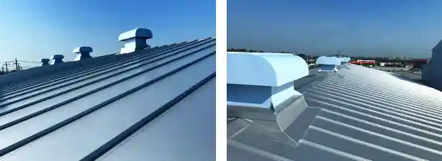 工場屋根にスタンビーでカバー工法