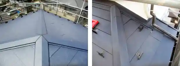 スレートからガルバリウム屋根への葺き替え完成写真