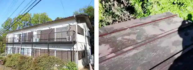 アパートのトタン屋根