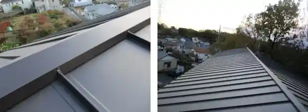 たてひら葺きスタンビーの葺き替え完成写真