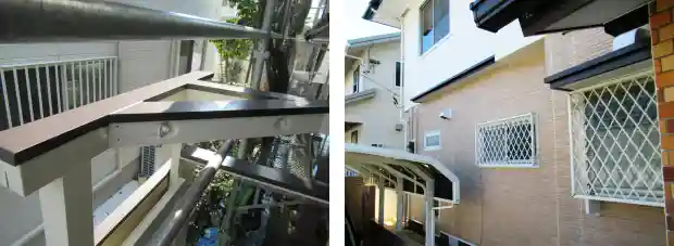 家裏側の入り口木枠板金カバー工事