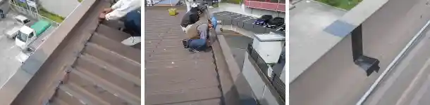 折板屋根の雨漏りを止める応急修理