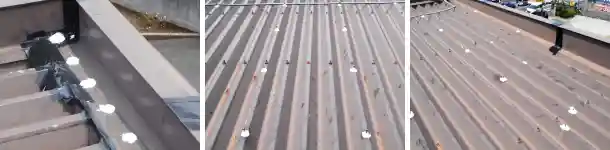 折板屋根の雨漏り原因は固定金具のパッキン部分でした