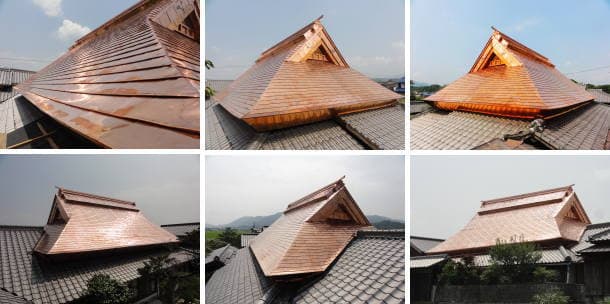 銅板屋根の施工写真（広島県福山市）