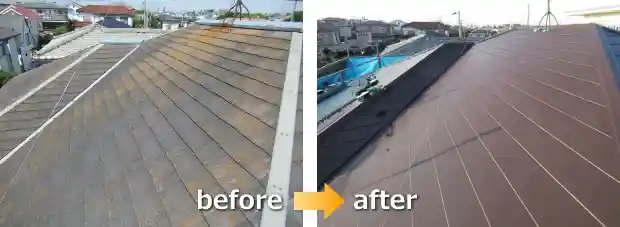 藤沢市のカラーベスト葺き替え施工例
