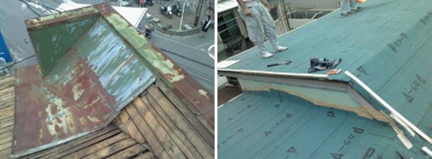 雨漏りするトタン屋根の修理張り替え工事