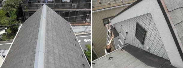 雨漏りするコロニアル・スレート屋根へのカバー工法