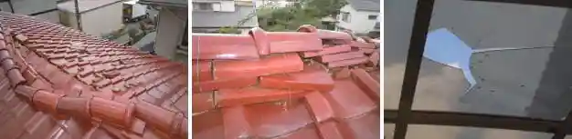 棟が崩れた日本瓦の修理