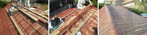 瓦屋根のし瓦修理