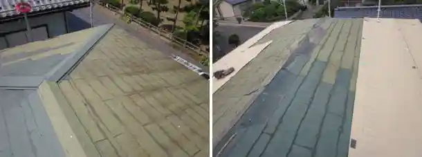 雨漏りして部分的張り替え修理していた屋根